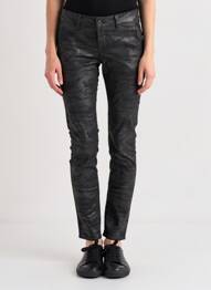 Pantalon slim elasticitate mărime normală negru HAPPY femeie