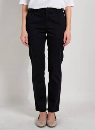 Pantalon chino închidere cu fermoar sub clapetă cu nasturi mărime normală negru HAPPY femeie