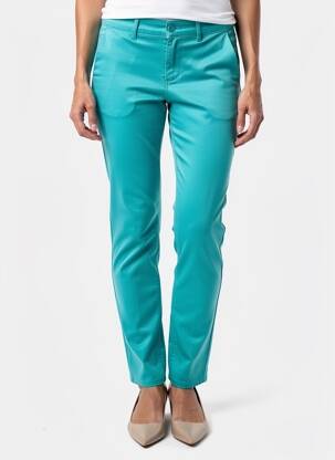 Pantalon chino închidere cu fermoar sub clapetă cu nasturi mărime normală albastru HAPPY femeie