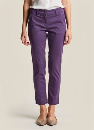 Pantalon chino închidere cu fermoar sub clapetă cu nasturi mărime normală violet HAPPY femeie