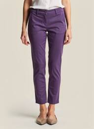 Pantalon chino închidere cu fermoar sub clapetă cu nasturi mărime normală violet HAPPY femeie