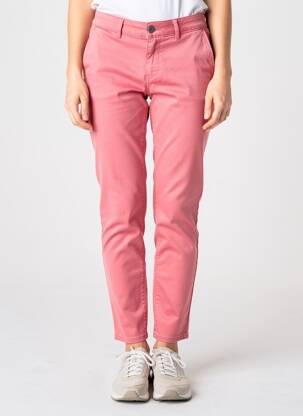 Pantalon chino închidere cu fermoar sub clapetă cu nasturi mărime normală roz HAPPY femeie