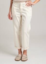 Pantalon 7/8 elasticitate mărime normală alb HAPPY femeie