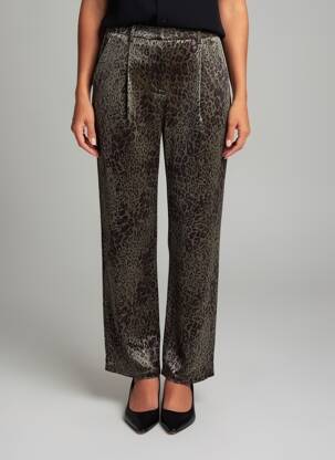 Pantalon drept închidere cu fermoar sub clapetă cu cârlig verde MOLLY BRACKEN femeie