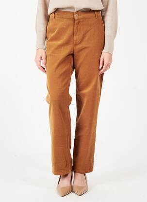 Pantalon drept închidere cu fermoar sub clapetă cu nasturi bej HAPPY femeie