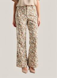 Pantalon evazat croială evazată bej LA PETITE ETOILE femeie