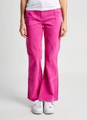 Pantalon evazat închidere cu fermoar sub clapetă cu nasturi violet HAPPY femeie