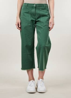 Pantalon 7/8 închidere cu fermoar sub clapetă cu nasturi verde HAPPY femeie