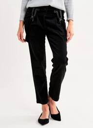 Pantalon slim închidere cu fermoar sub clapetă cu nasturi negru LILI SIDONIO femeie