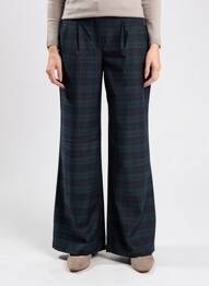 Pantalon evazat închidere cu fermoar sub clapetă cu cârlig verde MOLLY BRACKEN femeie