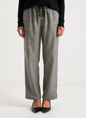 Pantalon drept talie elastică negru LILI SIDONIO femeie