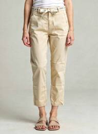 Pantalon 7/8 închidere cu fermoar sub clapetă cu nasturi bej deschis LE TEMPS DES CERISES femeie
