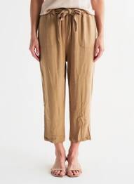 Pantalon 7/8 talie elastică bej MAZARINE femeie