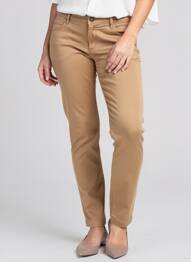 Pantalon slim buzunare bej LE TEMPS DES CERISES femeie