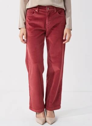 Pantalon drept închidere cu fermoar sub clapetă cu nasturi mărime normală roșu ROSE GARDEN femeie