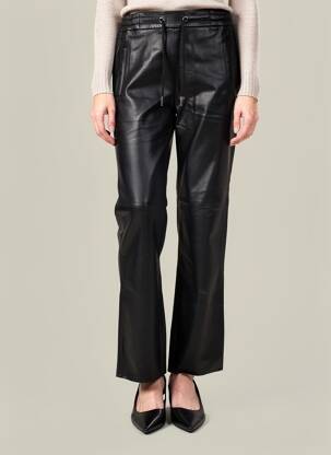 Pantalon drept talie elastică mărime normală negru ROSE GARDEN femeie