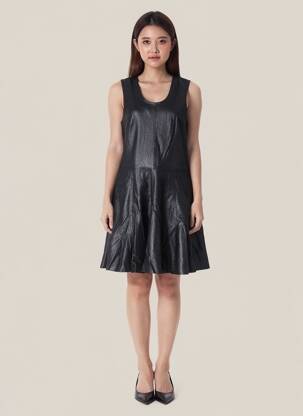 Rochie midi fără mâneci fără mâneci negru ROSE GARDEN femeie