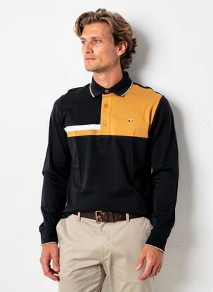 Polo mâneci lungi mâneci lungi negru CAMBERABERO bărbat