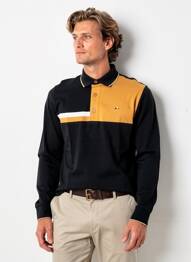 Polo mâneci lungi mâneci lungi negru CAMBERABERO bărbat