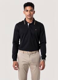Polo mâneci lungi mâneci lungi negru CAMBERABERO bărbat
