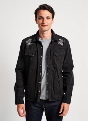 Jachete casual buzunare negru IRON AND RESIN bărbat
