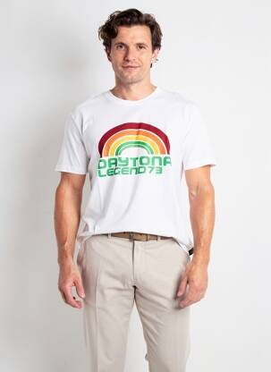 Tricou elasticitate mâneci scurte alb DAYTONA bărbat