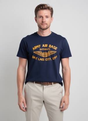 Tricou croială dreaptă mâneci scurte albastru DAYTONA bărbat