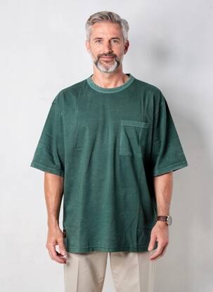Tricou croială dreaptă mâneci scurte verde DAYTONA bărbat