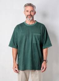 Tricou croială dreaptă mâneci scurte verde DAYTONA bărbat