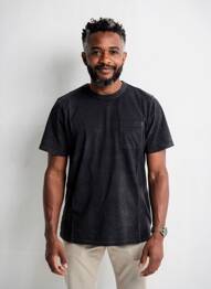 Tricou croială dreaptă mâneci scurte negru DAYTONA bărbat