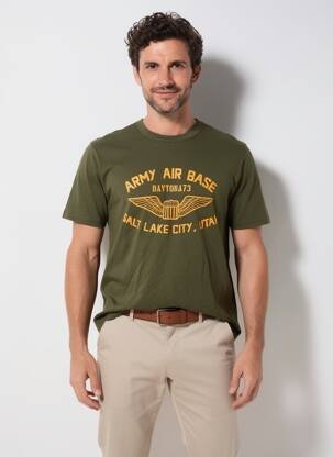 Tricou croială dreaptă mâneci scurte verde DAYTONA bărbat