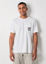Tricou croială dreaptă mâneci scurte alb DAYTONA bărbat