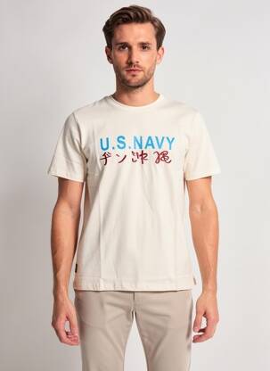 Tricou broderie mâneci scurte alb DAYTONA bărbat