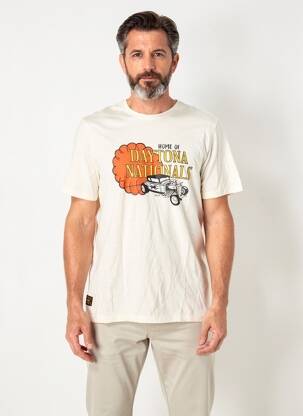 Tricou croială dreaptă mâneci scurte bej DAYTONA bărbat