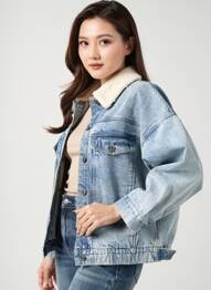 Jachete casual buzunare albastru ROSE GARDEN femeie