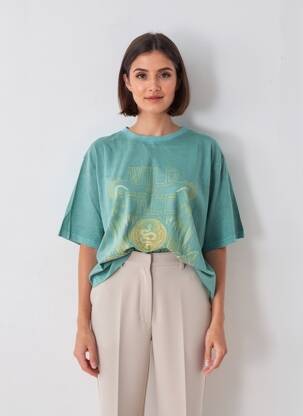 Tricou mâneci lungi mâneci lungi verde ROSE GARDEN femeie