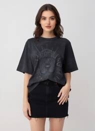 Tricou mâneci trei sferturi mâneci scurte negru ROSE GARDEN femeie