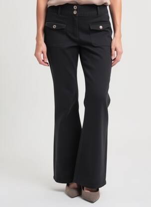 Pantalon evazat elasticitate talie înaltă negru MORGAN femeie