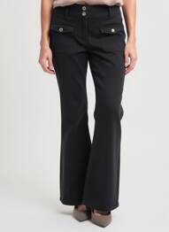 Pantalon evazat elasticitate talie înaltă negru MORGAN femeie