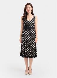 Rochie midi fără mâneci fără mâneci negru LULU.H femeie