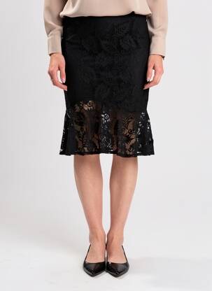 Fustă midi croială evazată negru HF WOMAN COLLECTION femeie