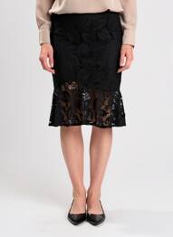 Fustă midi croială evazată negru HF WOMAN COLLECTION femeie