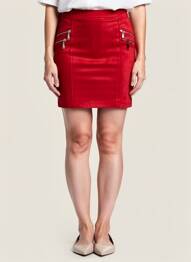 Fustă mini croială dreaptă roșu HF WOMAN COLLECTION femeie