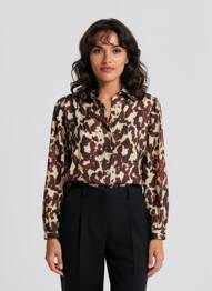 Cămașă croială cambrată mâneci lungi maro LOVIE & CO femeie