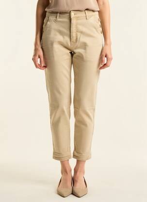 Pantalon 7/8 elasticitate mărime normală bej MISS BON femeie