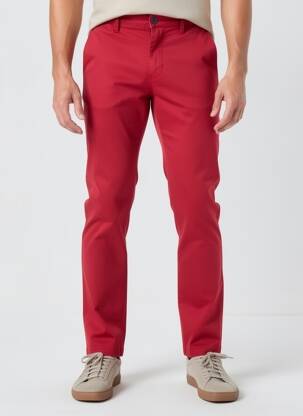 Pantalon chino elasticitate mărime normală roșu EMYLE bărbat