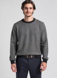 Pulover țesătură jacquard mâneci lungi negru TIFFOSI bărbat