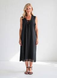 Rochie midi croială fluidă fără mâneci albastru FRANCK ANNA femeie