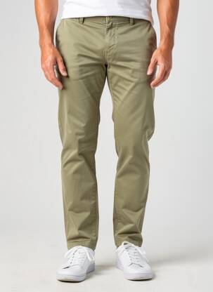 Pantalon chino țesătură poplin mărime normală verde PIONEER bărbat