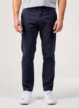 Pantalon chino țesătură poplin mărime normală albastru PIONEER bărbat